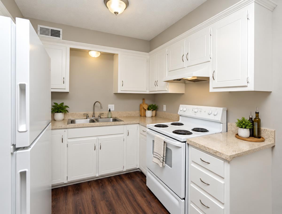 Kitchen with granite countertops